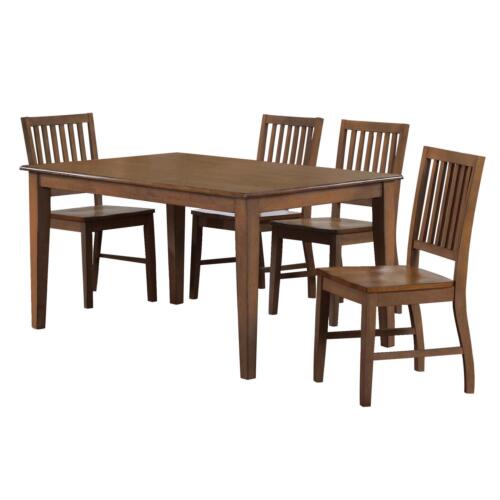 Sunset Trading Simply Brook 5 Piece 60" Rectangular Table Dining Set | 4 Chairs | Amish Brown | Seats 7 DLU-BR3660-C60-AM5PC