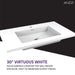 ANZZI Conques Series 30" x 20" Rich White Solid Wood Single Bathroom Vanity Set with 30" LED Mirror VT-MRCT30-WH