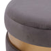 New Pacific Direct Suri Velvet Fabric Fringe Round Storage Ottoman 1600041-313