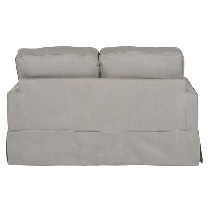 Sunset Trading Americana Box Cushion Slipcovered Loveseat | Stain Resistant Performance Fabric | Gray SU-108510-391094