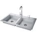 Sunstone 37" Wide ADA Compliant Drop-In Double Sink with Cover and Hot/Cold Faucet ADASK37