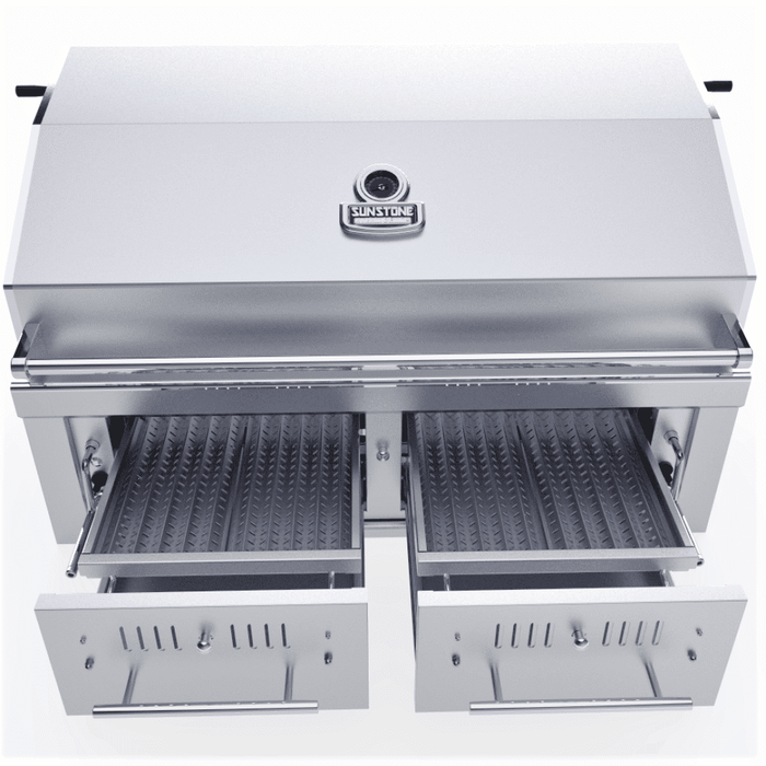 Sunstone 42" Dual Zone Gas/Charcoal/Wood Hybrid Grill EMCHDZ42-LP