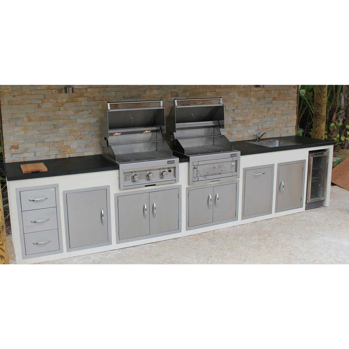 Sunstone 17" Wide Flush Style Multi-Drawer & Paper Holder Outdoor Kitchen Combo A-DPCF