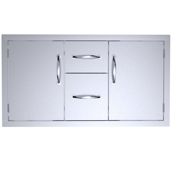 Sunstone Classic 42" Wide Flush Style Double Drawer & Access Door Outdoor Kitchen Combo C-DDC42