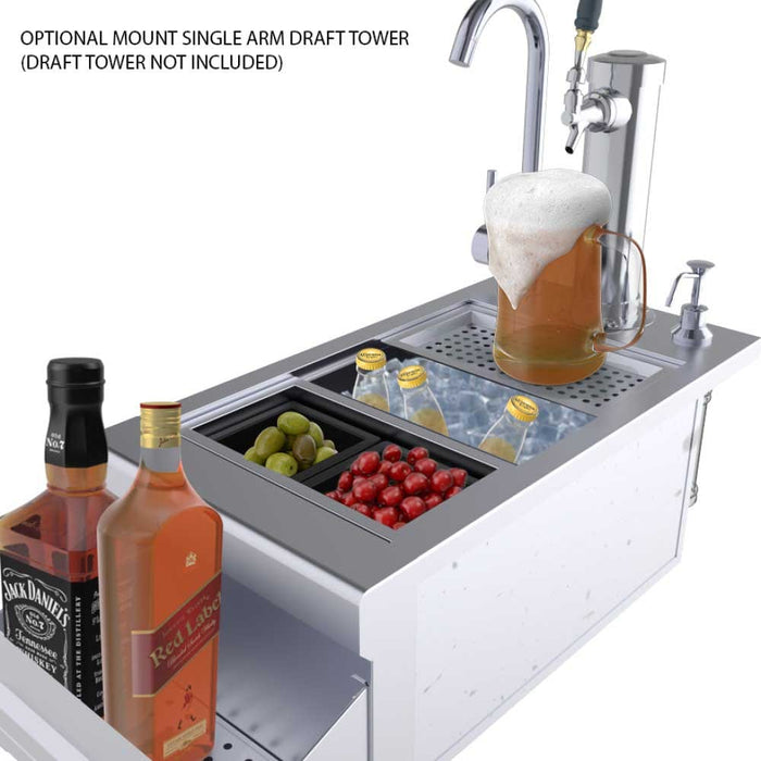 Sunstone Ruby 14" Wide Bar Sink Cocktail Drop-In Ice Chest Station B-RBC14