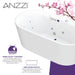 ANZZI Sofi Series 67" x 33" Freestanding Whirlpool Matte White Bathtub FT-AZ201