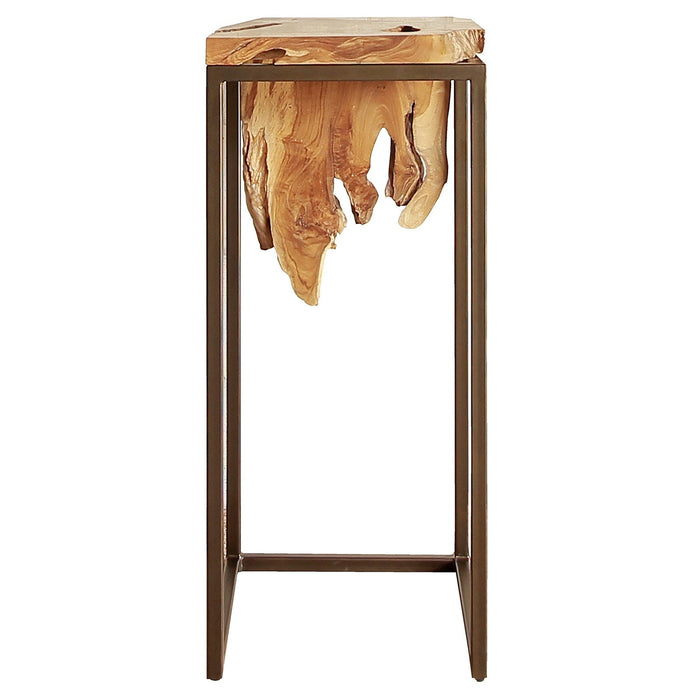 New Pacific Direct Jansen Reclaimed Teak Root High Side/ End Table, Natural 9600028
