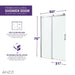 ANZZI Rhodes Series 60" x 76" Frameless Rectangular Sliding Shower Door with Tsunami Guard