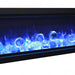 Remii WM-B Series Electric Fireplace with Glass and Black Steel Surround