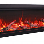 Remii WM-B Series Electric Fireplace with Glass and Black Steel Surround