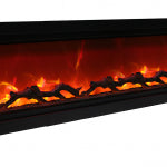 Remii WM-B Series Electric Fireplace with Glass and Black Steel Surround