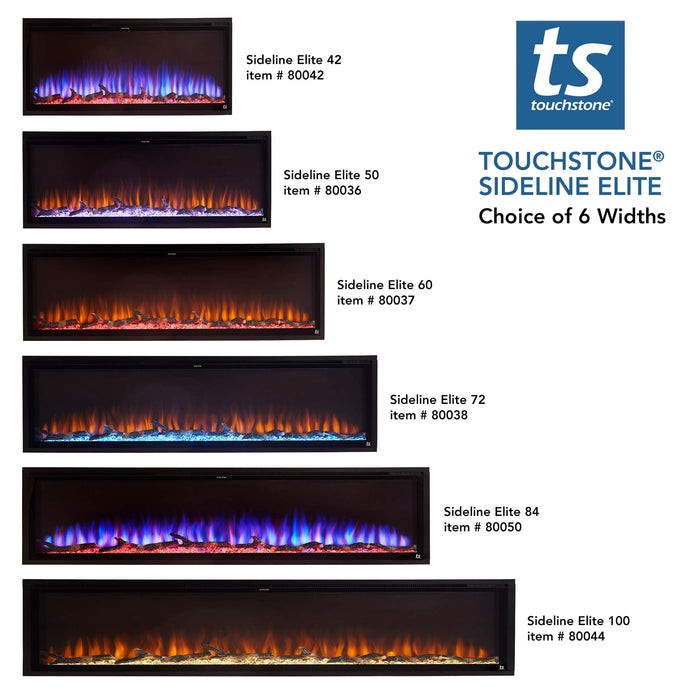 Touchstone Sideline Elite Smart 80038 72 Inch WiFi-Enabled Recessed Electric Fireplace Alexa/Google Compatible