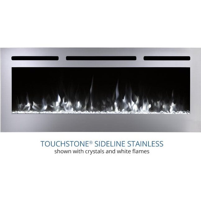 Touchstone Sideline Deluxe Stainless Steel 86273 50 Inch Recessed Electric Fireplace