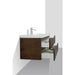 Eviva Smile 48" Wall Mount Modern Single Bathroom Vanity in Rosewood or White Oak Finish with White Integrated Acrylic Top