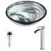 ANZZI Mezzo Series 17" x 17" Deco-Glass Round Vessel Sink in Slumber Wisp Finish with Polished Chrome Pop-Up Drain and Brushed Nickel Faucet