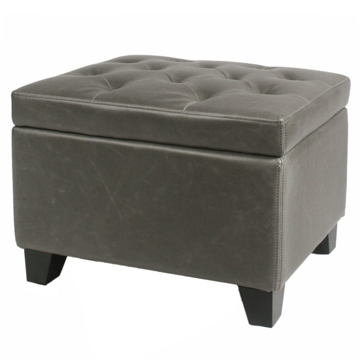 New Pacific Direct Julian Rectangular Bonded Leather Storage Ottoman 194424B-V04