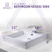 ANZZI Deux Series 18" x 22" Single Hole Rectangular Vessel Sink with Built-In Overflow in Glossy White Finish LS-AZ124