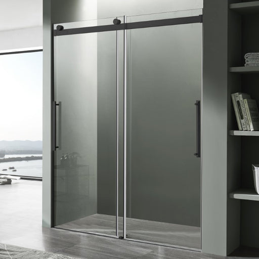 ANZZI Stellar Series 60" x 76" Frameless Rectangular Sliding Shower Door with Tsunami Guard