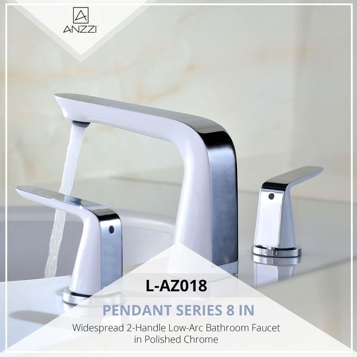 ANZZI Pendant Series 5" Widespread Low-Arc Bathroom Sink Faucet in Polished Chrome Finish L-AZ018