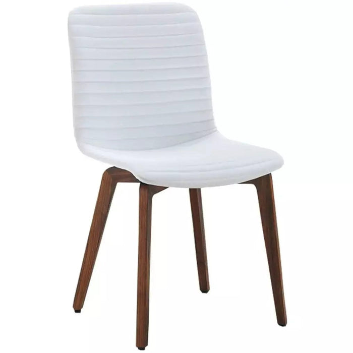 Bellini Modern Living Vela Dining Chair WHITE with walnut back Vela WHT