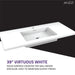 ANZZI Conques 39" x 20" Rich White Solid Wood Single Bathroom Vanity Set VT-MRSCCT39-WH