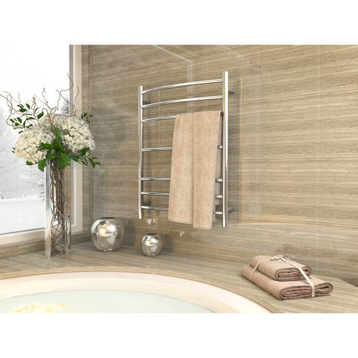 ANZZI Gown Series 7-Bar Stainless Steel Wall-Mounted Electric Towel Warmer Rack