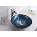 ANZZI Mosaic Series 17" x 17" Deco-Glass Round Vessel Sink in Blue Finish with Polished Chrome Pop-Up Drain LS-AZ198