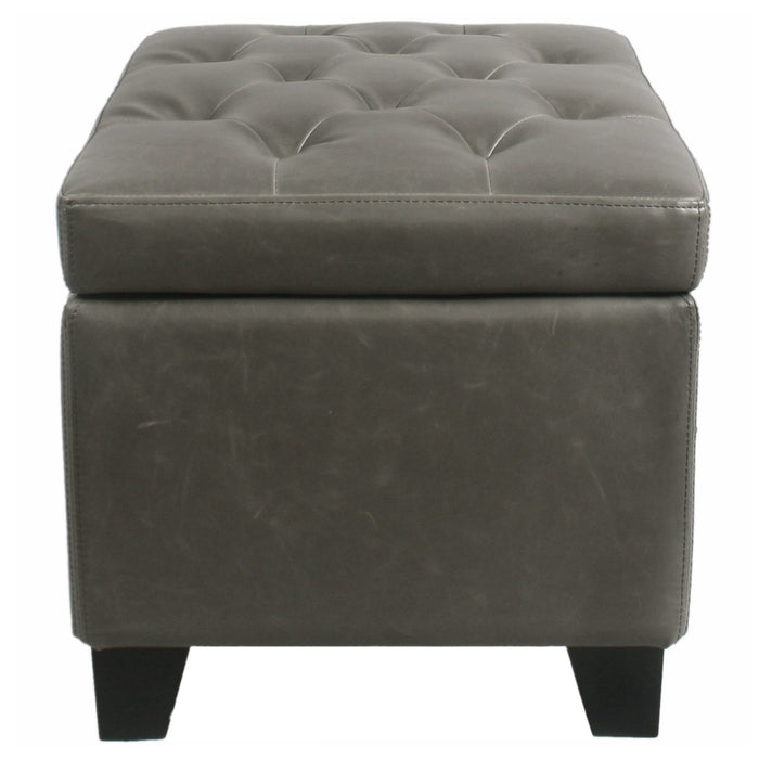 New Pacific Direct Julian Rectangular Bonded Leather Storage Ottoman 194424B-V04