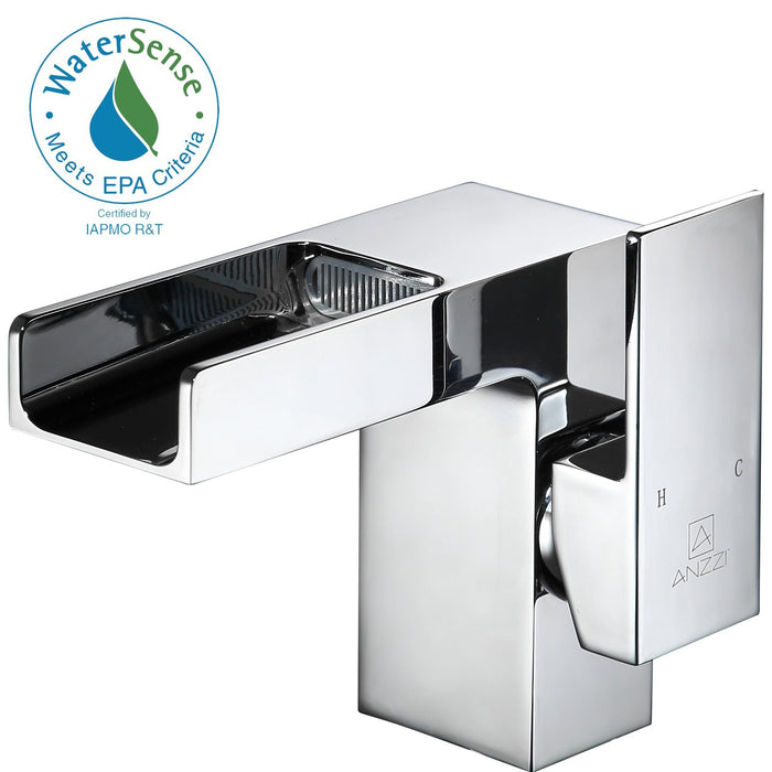 ANZZI Zhona Series 5" Single Hole Low-Arc Bathroom Sink Faucet in Polished Chrome Finish L-AZ039
