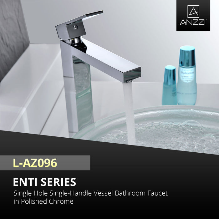 ANZZI Enti Series 9" Single Hole Bathroom Sink Faucet in Polished Chrome Finish L-AZ096