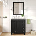 Eviva Acclaim 28" Transitional Bathroom Vanity in Espresso, Gray or White Finish with White Carrara Marble Countertop and Undermount Porcelain Sink