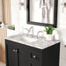 Eviva Acclaim 28" Transitional Bathroom Vanity in Espresso, Gray or White Finish with White Carrara Marble Countertop and Undermount Porcelain Sink