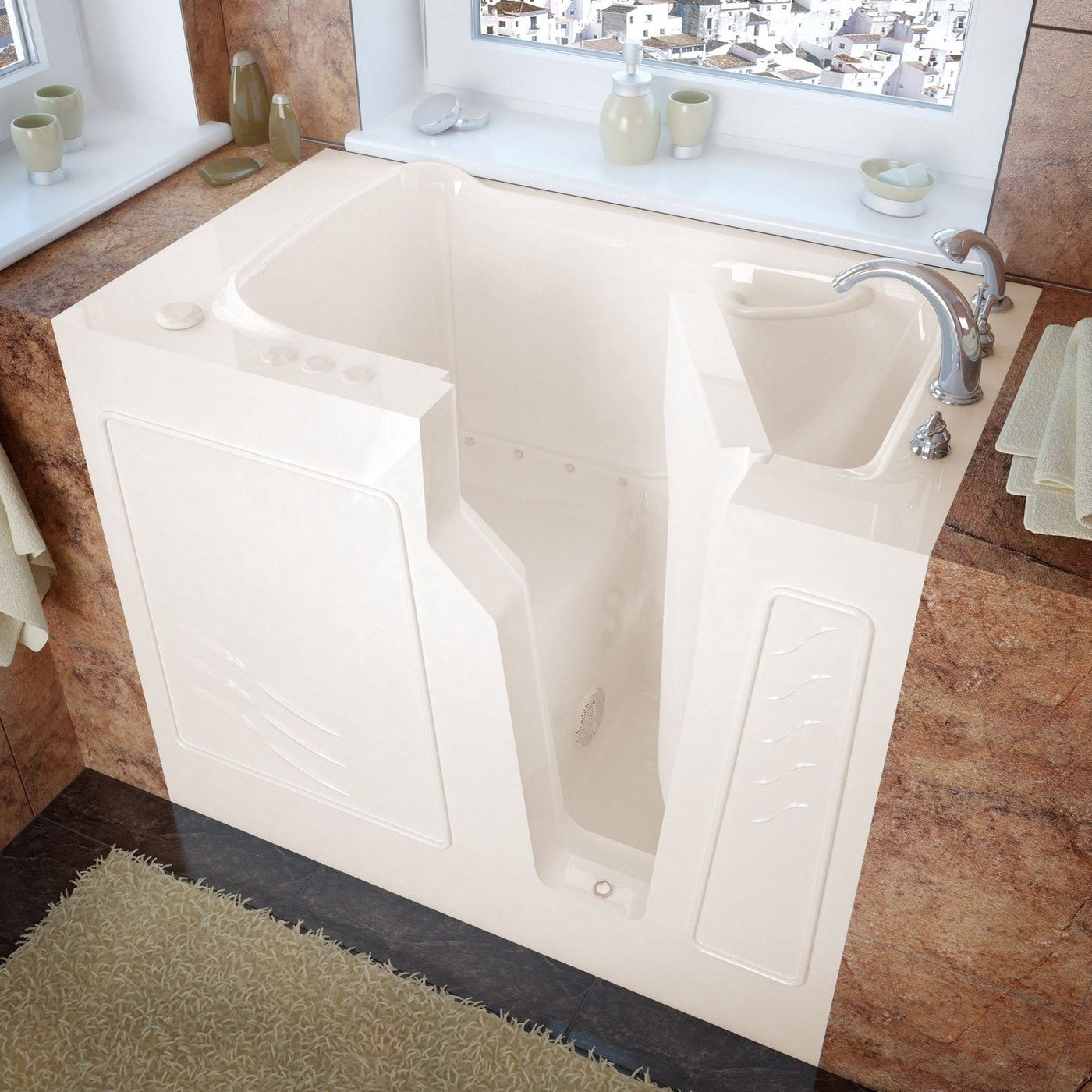 MediTub Walk-In 26 x 46 Right Drain Biscuit Air Jetted Walk-In Bathtub ...