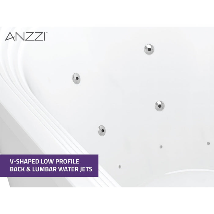 ANZZI Sofi Series 67" x 33" Freestanding Whirlpool Matte White Bathtub FT-AZ201