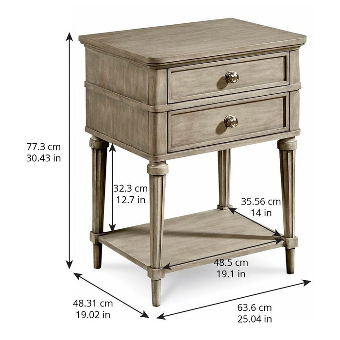 A.R.T. Furniture Morrissey Kirke Leg Nightstand Bezel In Silver 218141-2727