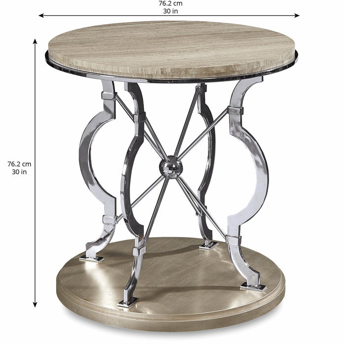 A.R.T. Furniture Morrissey Yeats Round Lamp Table Bezel In Silver 218308-2727