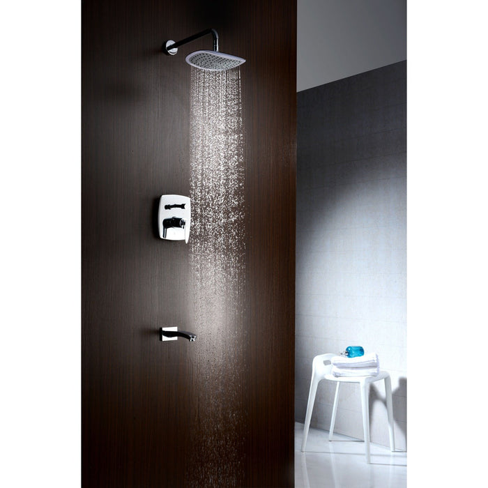 ANZZI Tempo Series Wall-Mounted Single Handle Heavy Rain Shower Head with Bath Faucet Set