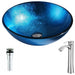 ANZZI Arc Series 17" x 17" Deco-Glass Round Vessel Sink in Lustrous Light Blue Finish with Chrome Pop-Up Drain and Brushed Nickel Faucet