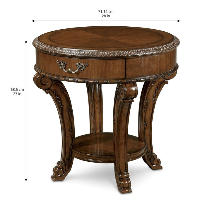 A.R.T. Furniture Old World Round End Table In Brown 143303-2606