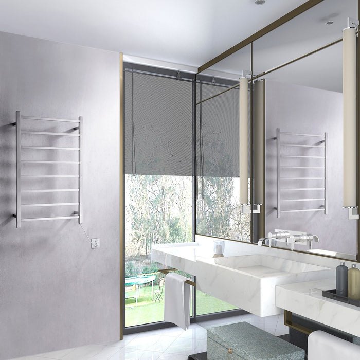 ANZZI Bell Series 8-Bar Stainless Steel Wall-Mounted Electric Towel Warmer Rack