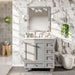 Eviva Acclaim 28" Transitional Bathroom Vanity in Espresso, Gray or White Finish with White Carrara Marble Countertop and Undermount Porcelain Sink