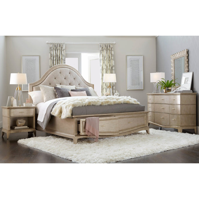 A.R.T. Furniture Starlite King Upholstered Panel Bed In Silver 406146-2227