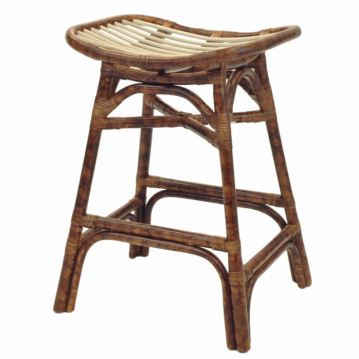 New Pacific Direct Beyla Rattan Backless Saddle Counter Stool 2400005