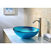 ANZZI Enti Series 17" x 17" Deco-Glass Round Vessel Sink in Lustrous Blue Finish with Polished Chrome Pop-Up Drain LS-AZ045