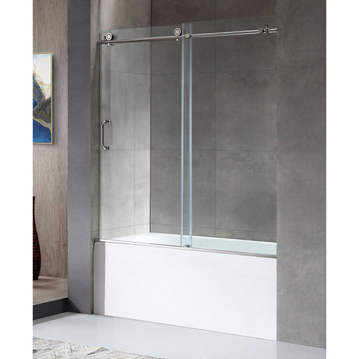 ANZZI Raymore Series 60" x 62" Frameless Sliding Bathtub/Shower Door with Tsunami Guard