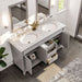 Eviva Elite Stamford 60" Double Sink Bathroom Vanity in Gray or White Finish with Double Ogee Edge White Carrara Top