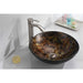 ANZZI Tuasavi Series 17" x 17" Deco-Glass Round Vessel Sink in Molten Gold Finish with Polished Chrome Pop-Up Drain S172