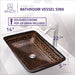 ANZZI Tuasavi Series 23" x 14" Rectangular Vessel Sink in Macedonian Bronze Finish with Polished Chrome Pop-Up Drain R20