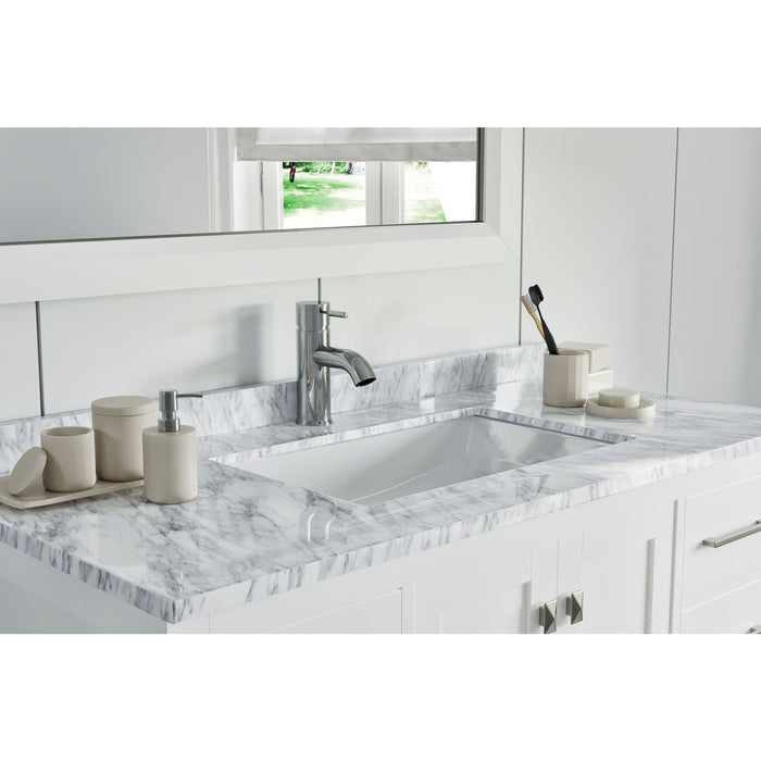 Eviva London 48" x 18" Transitional Bathroom Vanity in Espresso, Gray or White Finish with White Carrara Marble Countertop and Undermount Porcelain Sink