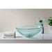 ANZZI Paeva Series 17" x 17" Deco-Glass Round Vessel Sink in Crystal Clear Chipasi Finish with Polished Chrome Pop-Up Drain and Waterfall Faucet LS-AZ8112